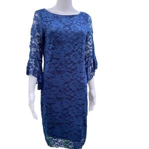 Marina Beautiful Blue Knee-Length Women's Dress, Size 8* wom885